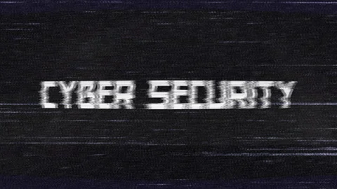 Intro - Cyber Security. Glitch Text Animation. Digital pixel noise vhs effect Stock Footage 165506921