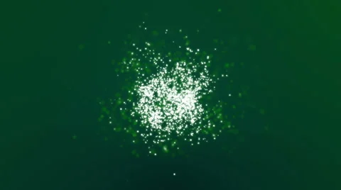 Intro with explosion of particles and lens flares on a green background Stock Footage 64732529