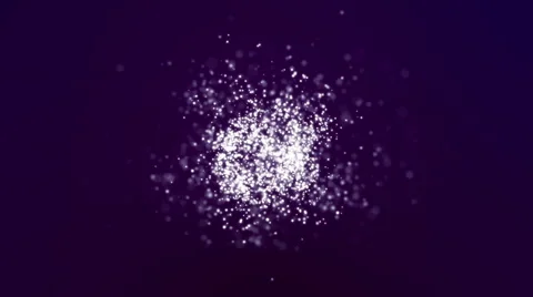 Intro with explosion of particles and lens flares on a violet background Stock Footage 64732555