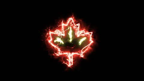 Intro maple leaf. Animation of the sign in the energy aura Stock Footage 95051224