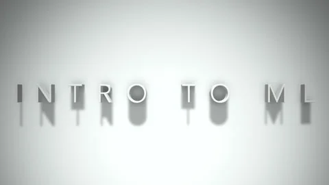 Intro to ML 3D title animation with shadows on a white background Stock Footage 296706466