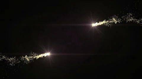 Intro with moving two smoke streaks and lens flares on a dark background Stock Footage 64716894