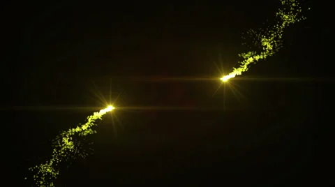 Intro with moving two yellow smoke streaks and lens flares on a dark backgrou Stock Footage 64716895