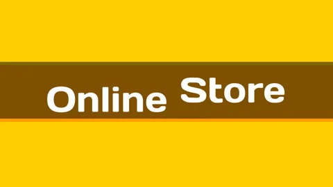 Intro - Online Store. Pop-up text screen saver with text Online Store and glitch Stock Footage 238606170