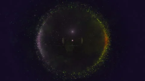 Intro of a particles sphere with optical flares Stock Footage 64709776