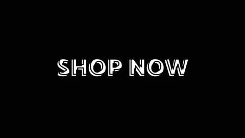 Intro. Pop-up text screen saver with text Shop Now. Perfect video for black Stock Footage 163342726