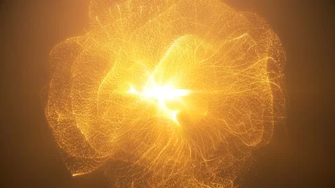 Intro template : 4K 60 fps. Abstract yellow loopable wavy dots background. Stock Footage 112278876