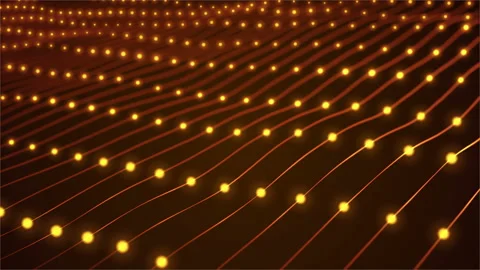 Intro template : 4K 60 fps. Abstract yellow wavy dots background Stock-Footage 112386354