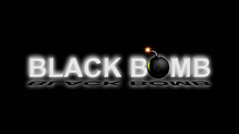 Intro with the text Black Bomb on a black background. Stock Footage 150100539