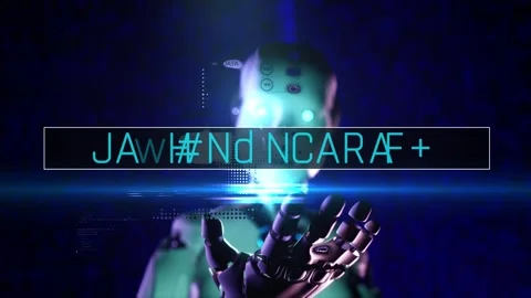 Intro with title text machine learning . High technology opener with AI tech Stock Footage 304111727