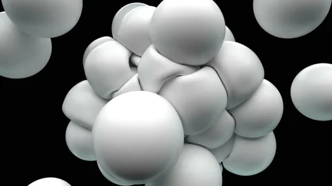 Intro White soft balls on black Stock Footage 234446992