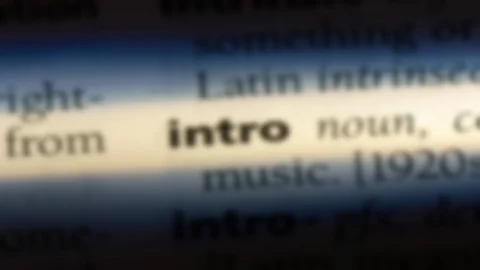 Intro word in a dictionary. Stock Footage 99561534