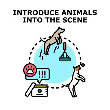 Introducing animals into scenes vector concept Stock Illustration