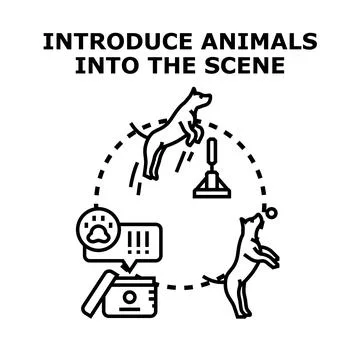 Introducing animals into scenes vector concept Illustrazione stock