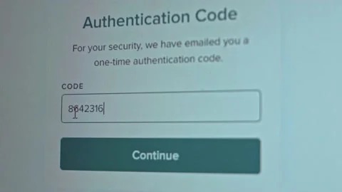 Introducing the authentication code to enter personal account on cryptocurrency Stock Footage 149553745