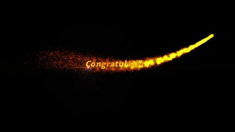 Introducing congratulation text golden particles animation Stock Footage 265808475