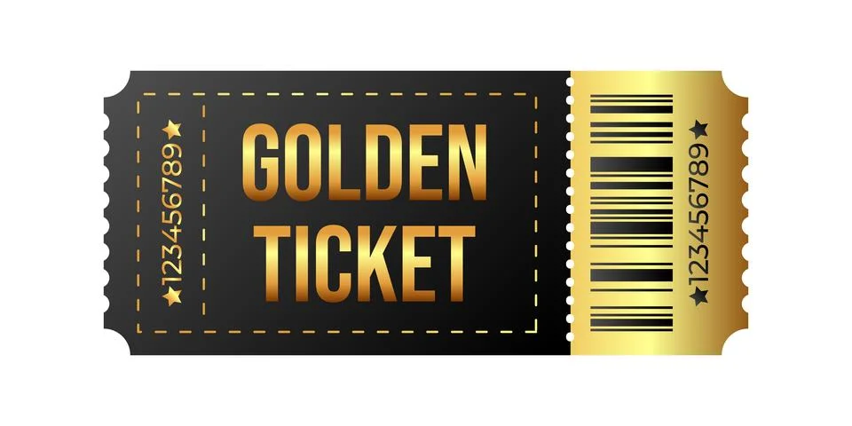 Introducing the Golden Ticket Concept, a unique idea for prizes, events, an.. Illustration