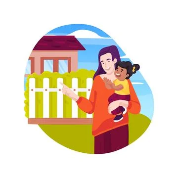 Introducing objects outdoors isolated cartoon vector illustration. Ilustración de archivo