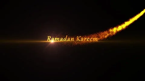Introducing Ramadan Kareem text golden particles animation Video stock 265873738