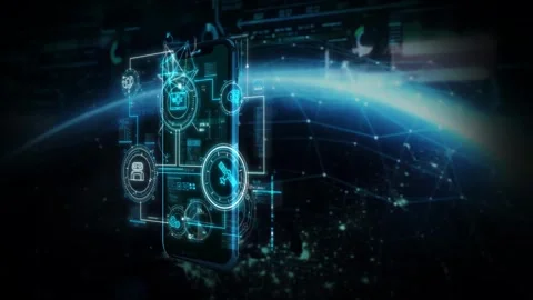Introduction of Artificial Intelligence Into a Smartphone Stock Footage 303217034