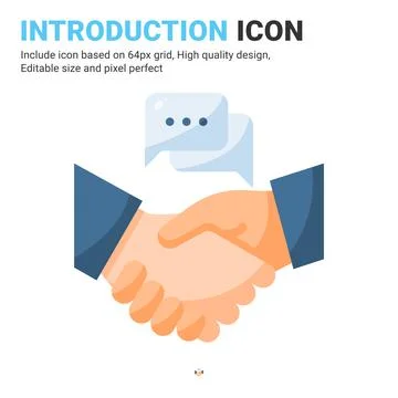 Introduction icon vector with flat color style isolated on white background Illustrazione stock