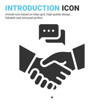 Introduction icon vector with glyph style isolated on white background イラスト素材