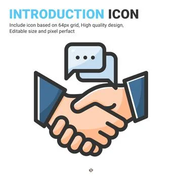 Introduction icon vector with outline color style isolated on white background Illustrazione stock