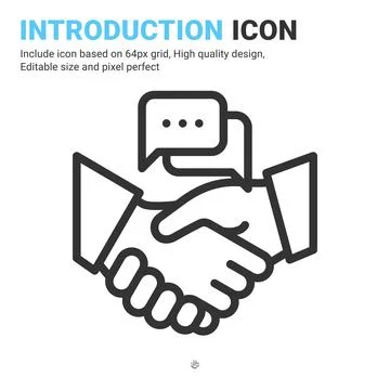 Introduction icon vector with outline style isolated on white background Stock Illustration