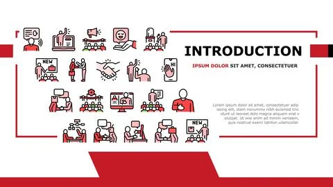 Introduction Speech Landing Header Vector イラスト素材