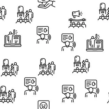 Introduction Speech Vector Seamless Pattern Stockillustratie
