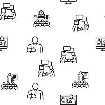 Introduction Speech Vector Seamless Pattern イラスト素材