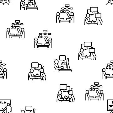 Introduction Speech Vector Seamless Pattern Illustrazione stock