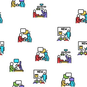Introduction Speech Vector Seamless Pattern イラスト素材