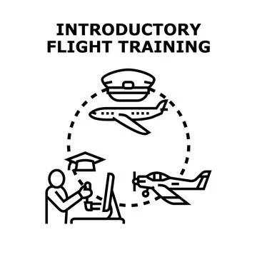 Introductory flight training for aspiring pilots concept Stock Illustration