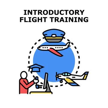 Introductory flight training for aspiring pilots concept Stock Illustration