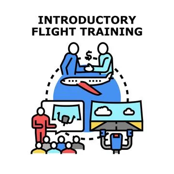 Introductory flight training program with flight instructor Stock Illustration