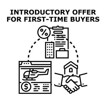 Introductory offer for first time buyers discount concept Illustrazione stock