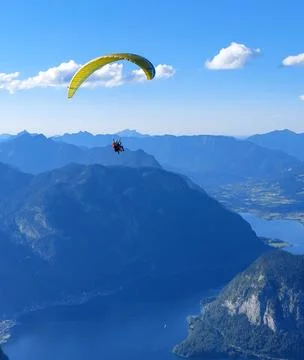 Introductory paragliding with a close guide in Austria Stock Photos