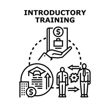 Introductory training program transforming new employees Illustrazione stock