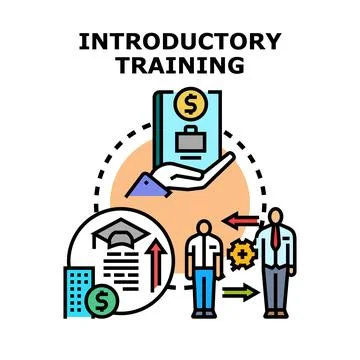 Introductory training program transforming new employees Illustrazione stock