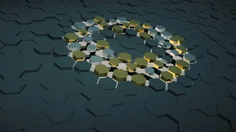 Intro.Shockwave explosion 3D Hexagon  animation. Stock Footage 142741515