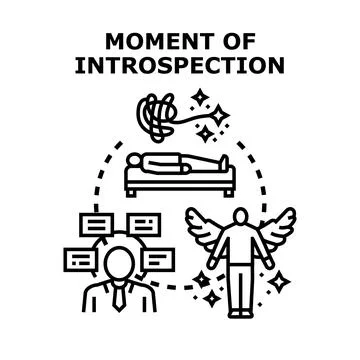 Introspection process leading to self discovery and clarity Stock Illustration