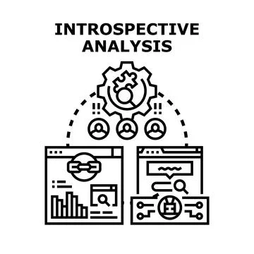 Introspective analysis concept exploring data and user behavior Stock Illustration