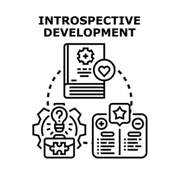 Introspective development process concept vector illustration Stock Illustration