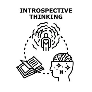 Introspective thinking concept analyzing personal growth and wisdom Stock Illustration