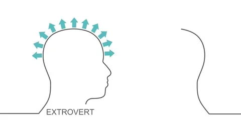 Introversion and extroversion human personality types concept. Vídeo Stock 311295416
