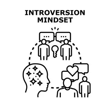 Introversion mindset finding balance in social interaction Stock Illustration