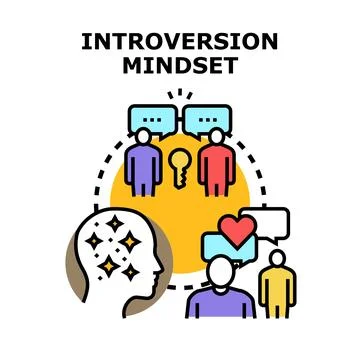 Introversion mindset finding balance in social interaction Stock Illustration