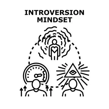 Introversion mindset with self management and awareness Stock Illustration