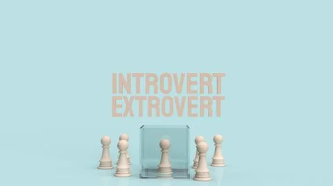 The  introvert  and extravert text for background 3d rendering.. Stock Photos